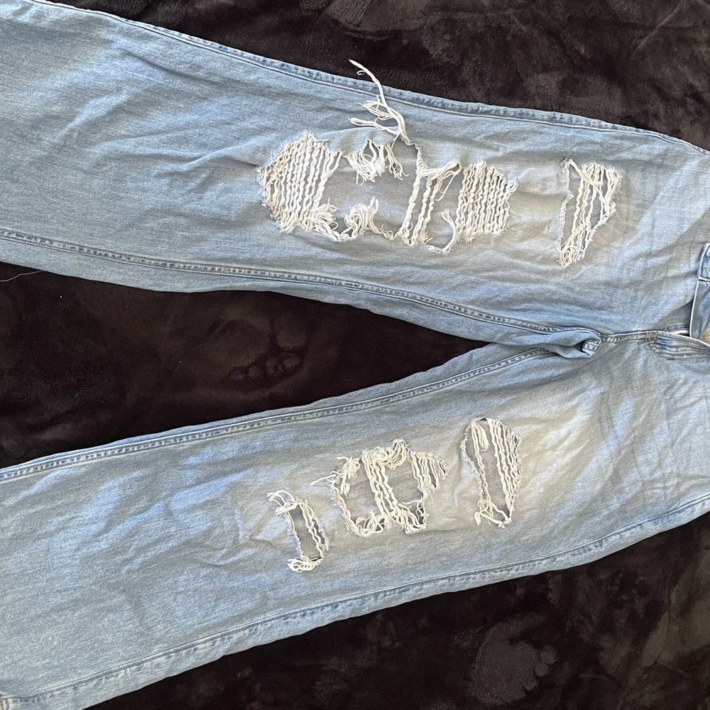 Hollister Light Blue Distressed Boyfriend Jeans